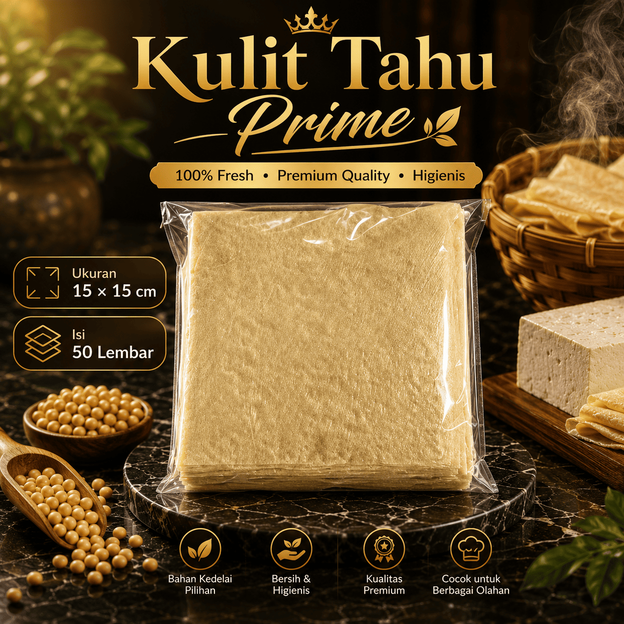 Kulit Tahu 15x15 cm
