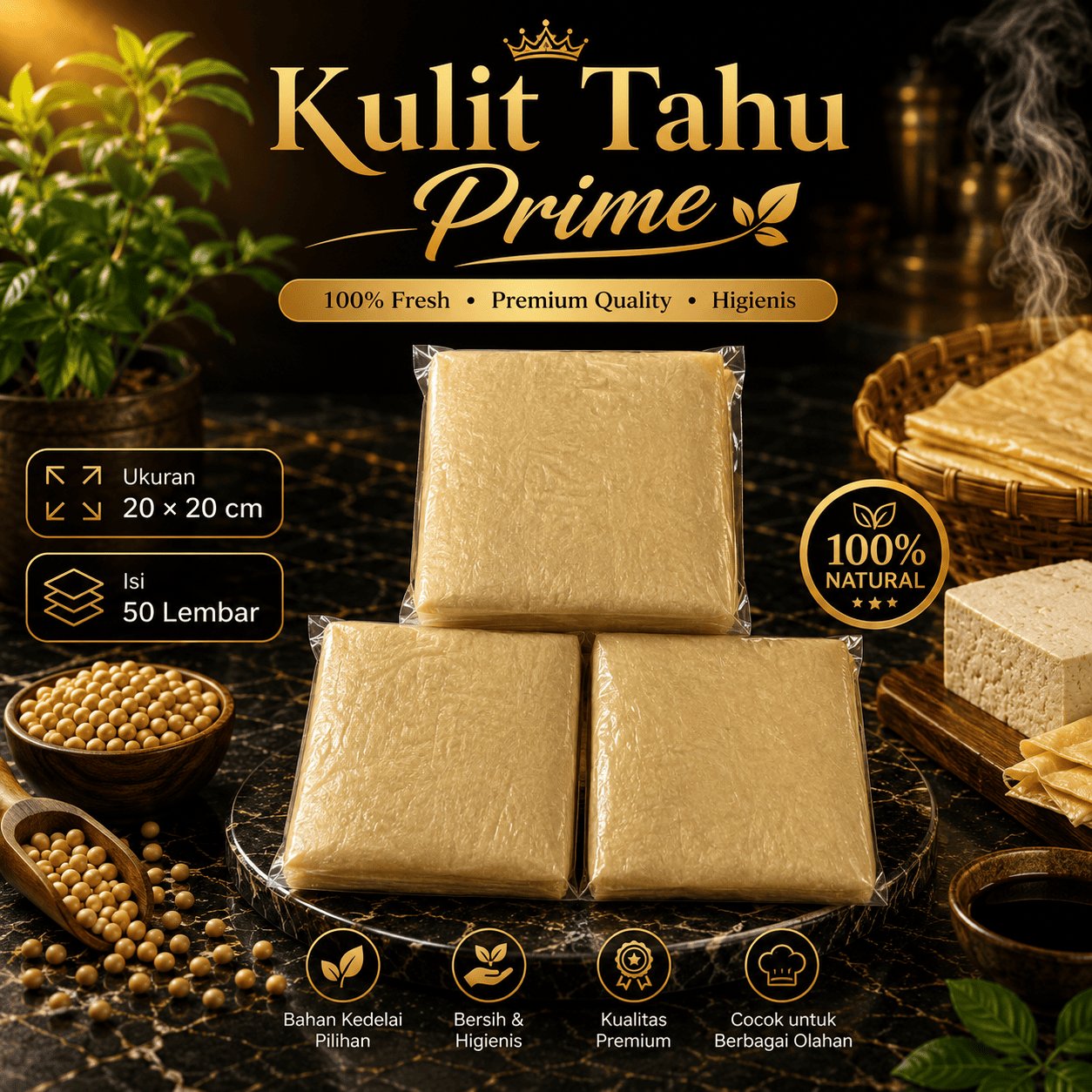 Kulit Tahu 20x20 cm