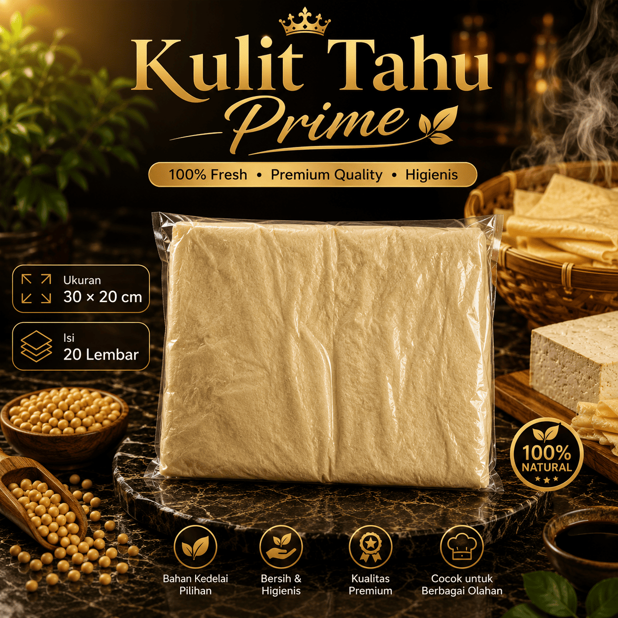 Kulit Tahu 30x20 cm isi 20
