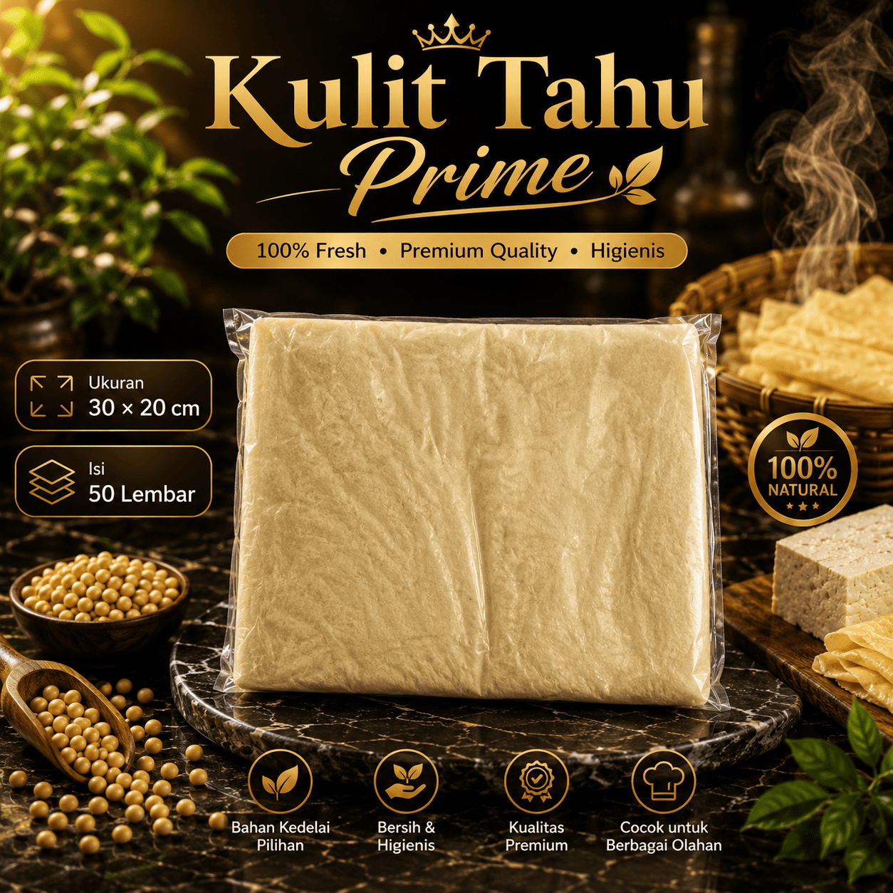 Kulit Tahu 30x20 cm isi 50