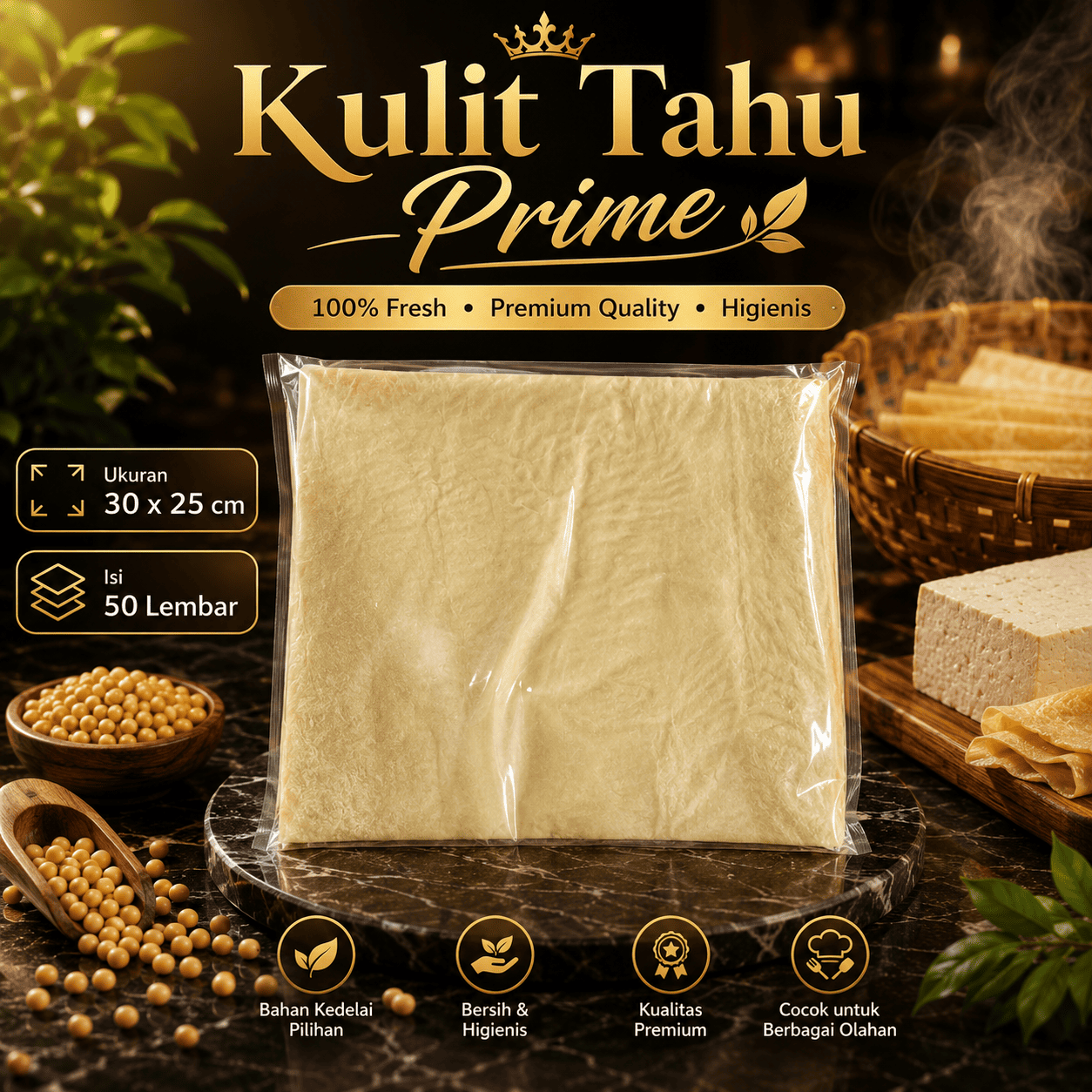 Kulit Tahu 30x25 cm
